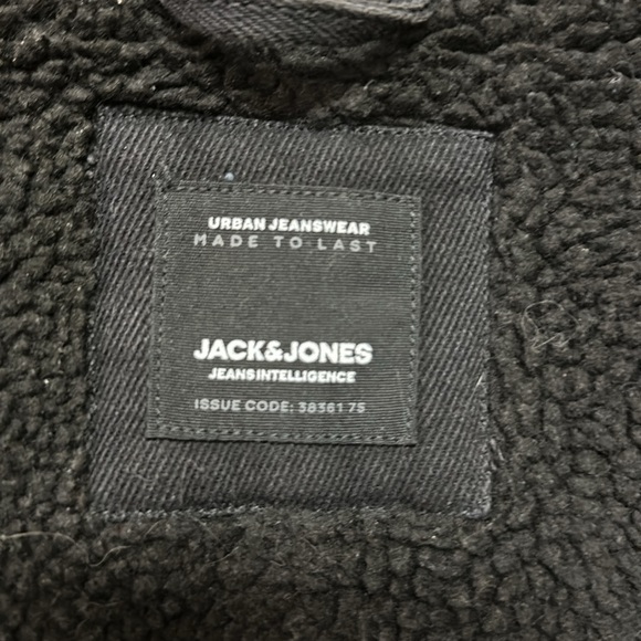 Jack & Jones Sherpa lined trucker jacket, Black, size S - Picture 3 of 5